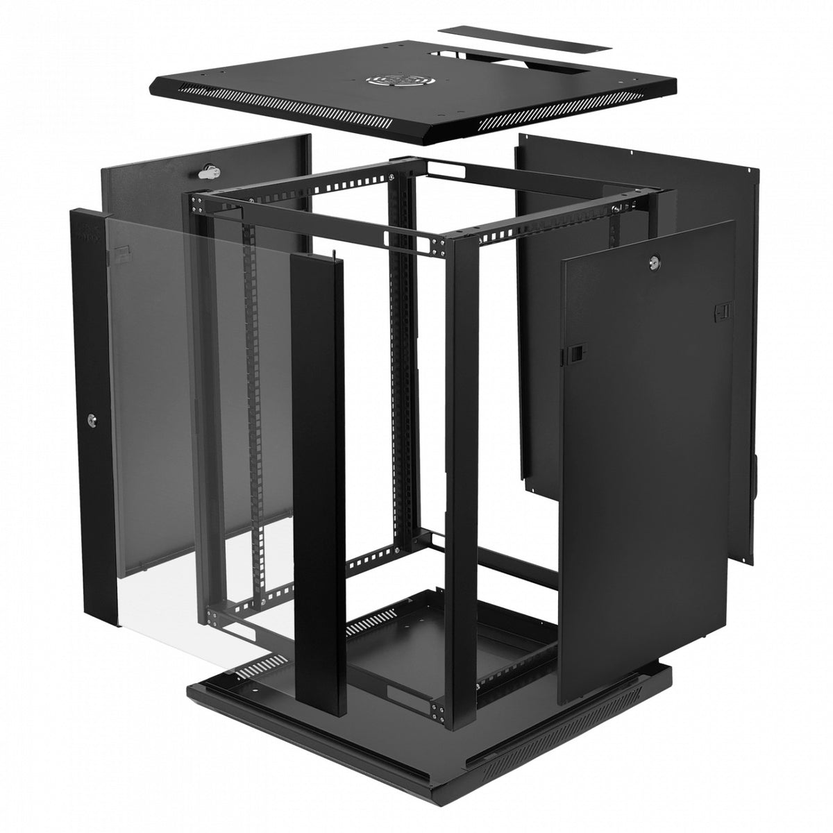 RK15-6LD. LINKMADE Desmontable 15U 60 cm de fondo Bastidor para pared o muro en color negro