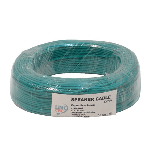 1X26V Verde Cable Unipolar 1x26awg Cobre 0,13mm2 100-metros Aislacion PVC 7x0,15mm