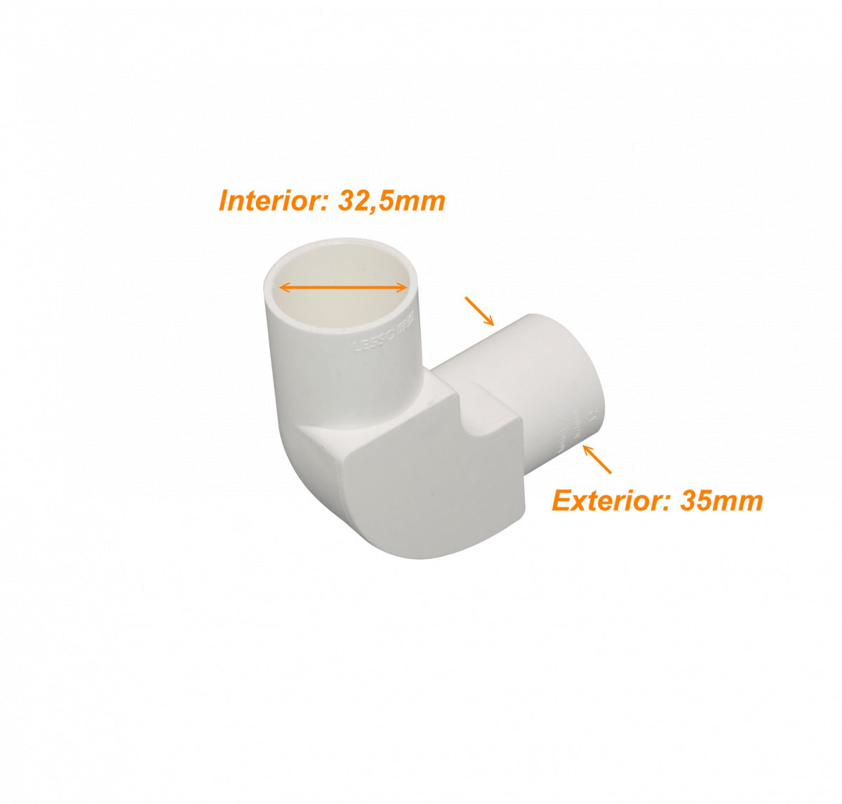PVC32-CT LINKCHIP 32mm Codo con Tapa para Tubo PVC Blanco