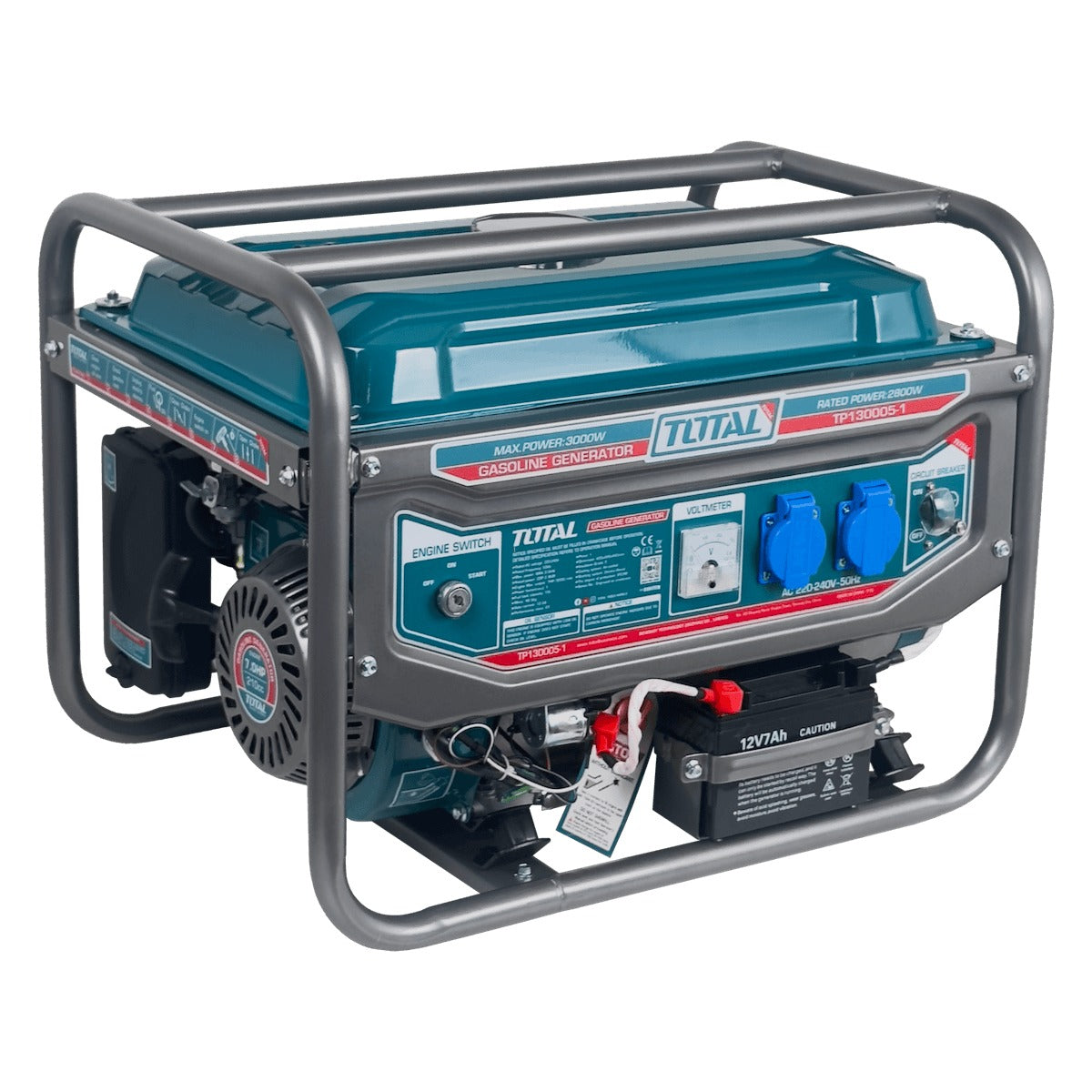 GENE-30 TOTAL 3000W Generador eléctrico de gasolina Depósito de 15L 220VAC TP130005-1