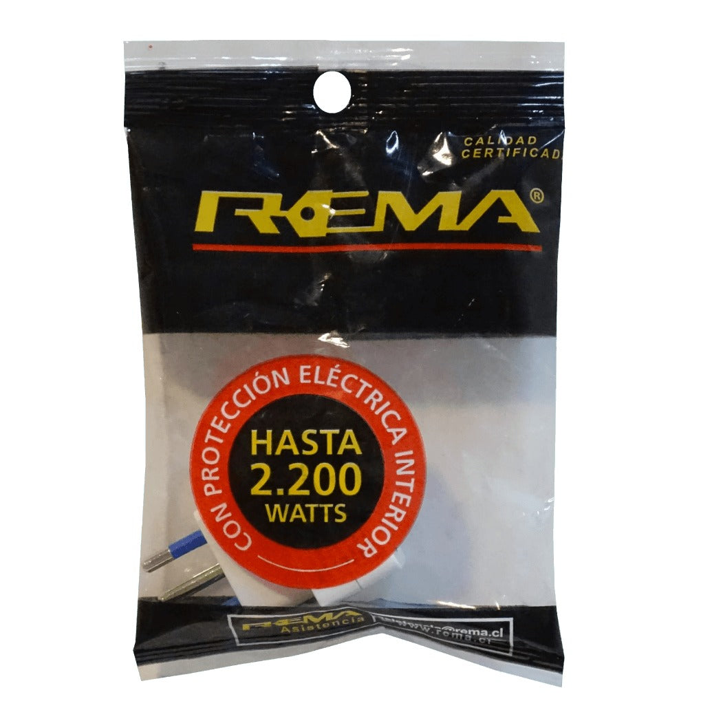 IMJH-W REMA Adaptador de corriente nacional blanco, entrada hembra chilena 16A a salida macho chilena 10A