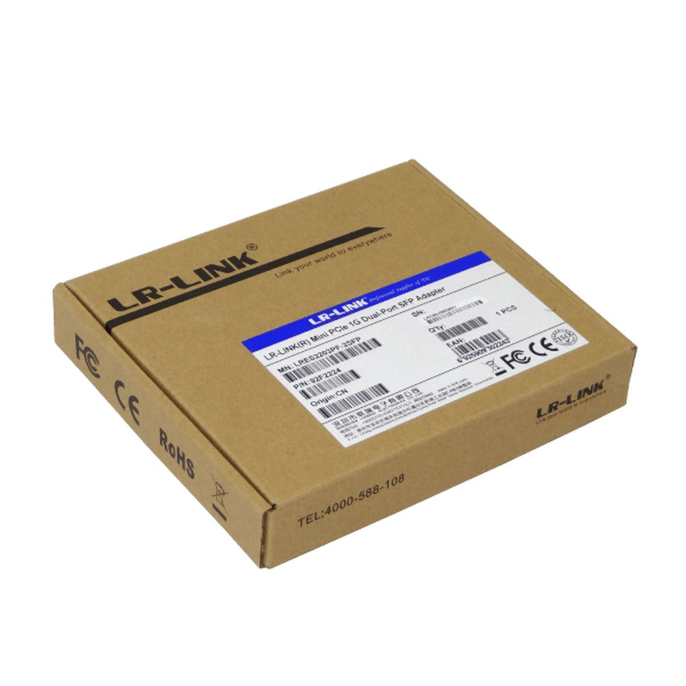MPCIE-2SFP LRLINK Tarjeta MiniPCIe 2 Puertos SFP 1G NIC LRES2203PF para Servidor Intel I350AM2