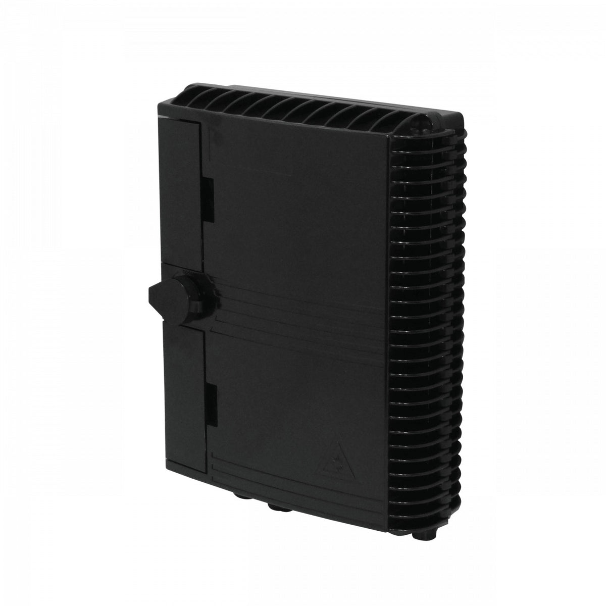 BOX-16N Caja de Fibra Óptica NAP Negra Rectangular para 16 Empalmes con 2 Prensaestopas IP65 con Llave requiere acopladores