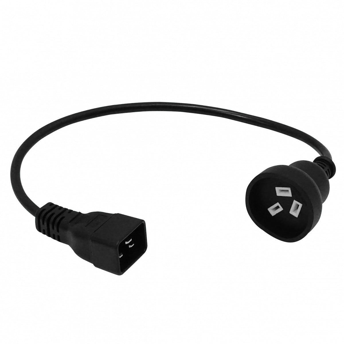 NDMR C20-Macho I-Hembra Cable Alimentación Negro 0,5mt Tipo-I=Argentina/Australia