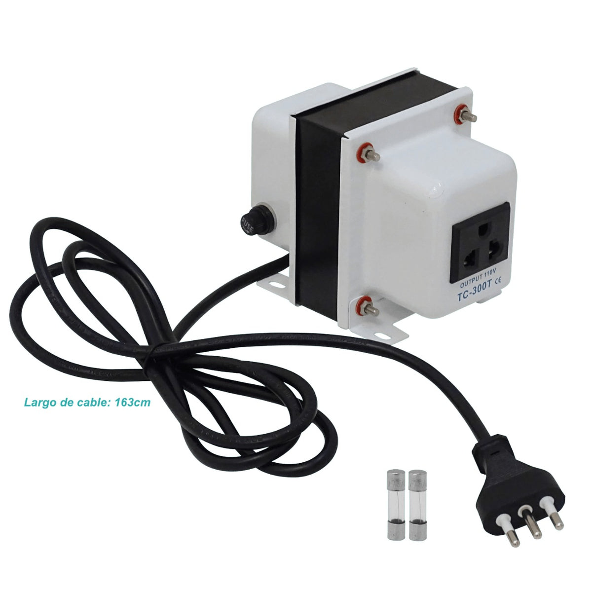 ME-300W MACROTEL 300W Transformador c/tierra 110V-220VAC Fusible-5A Trafo