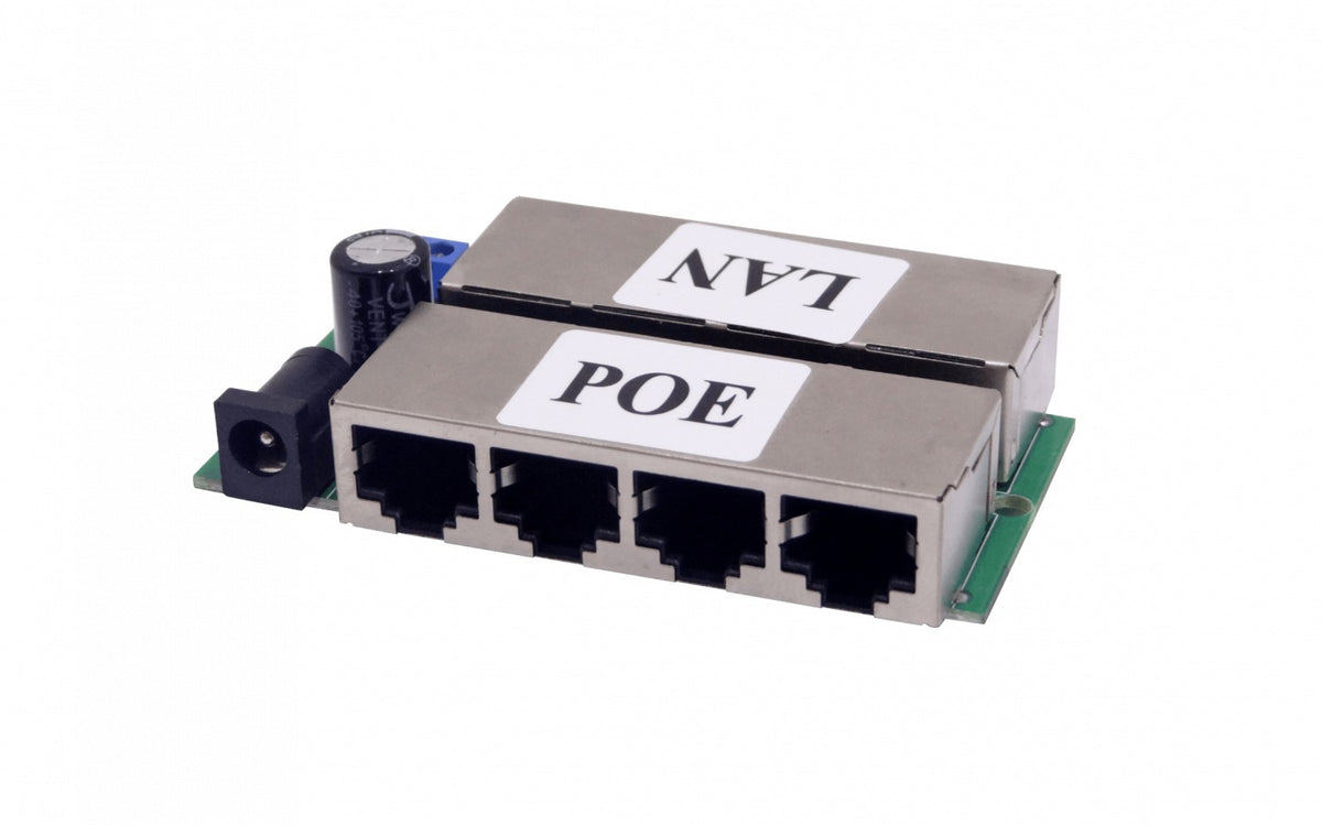 POEPASS-4 Inyect PoE Pasivo 4-puerto 8-RJ45 2pin/Jack-5,5x2,1mm req-FuentePoder