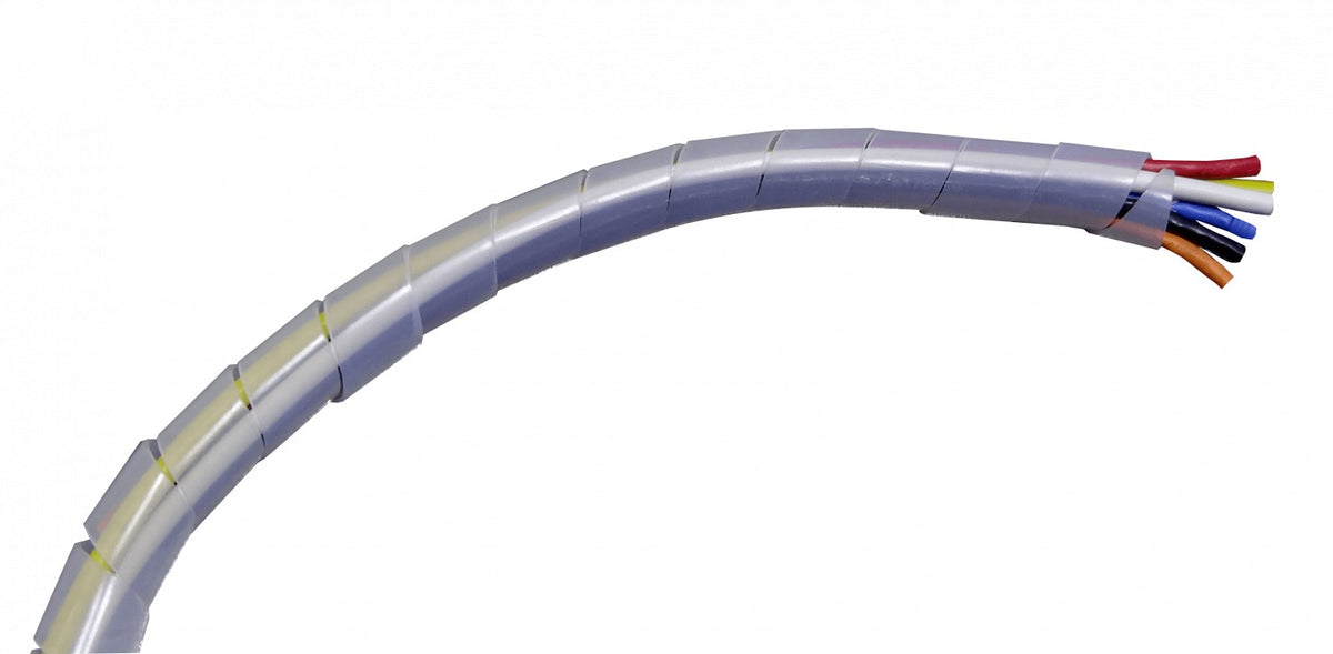 KS-24 Espiral organizadora de cables de polietileno, diámetros 24/21,5/1,3mm, tramo de 14 a 22 metros