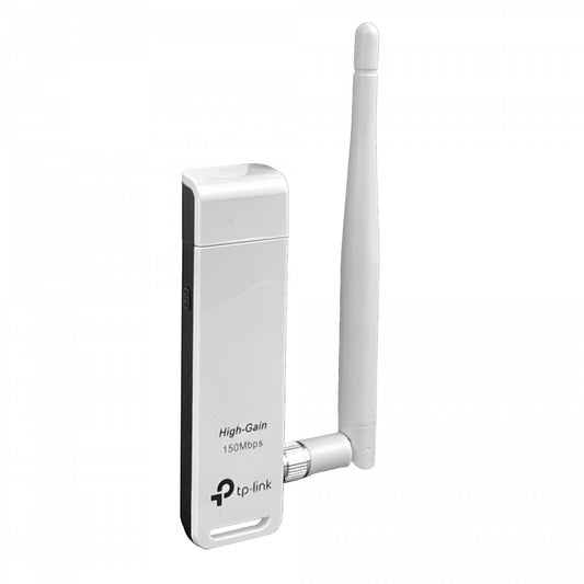 TL-WN722N TP-LINK Adaptador USB Inalámbrico con Antena Desmontable RP-SMA de 4dBi, 2,4GHz, 150Mbps, 20dBm, 100mW