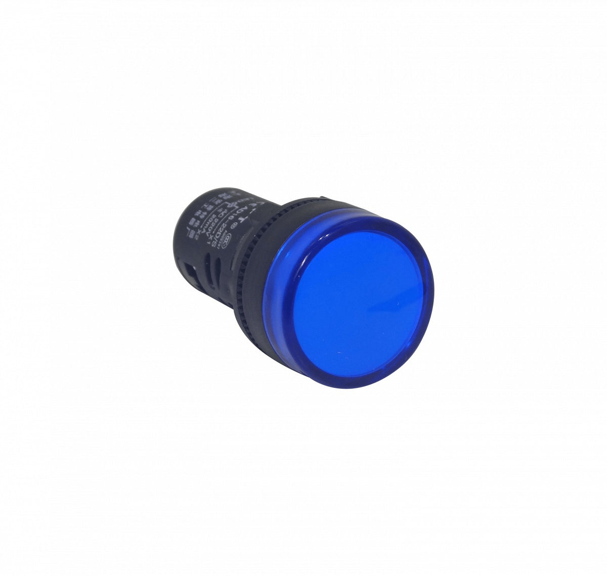 PILOTO-LED-A Indicador Luminoso Piloto LED Color Azul, Tensión 220VAC, Diámetro de Montaje 20mm, Diámetro de Cabeza 28mm, Altura Total 51mm