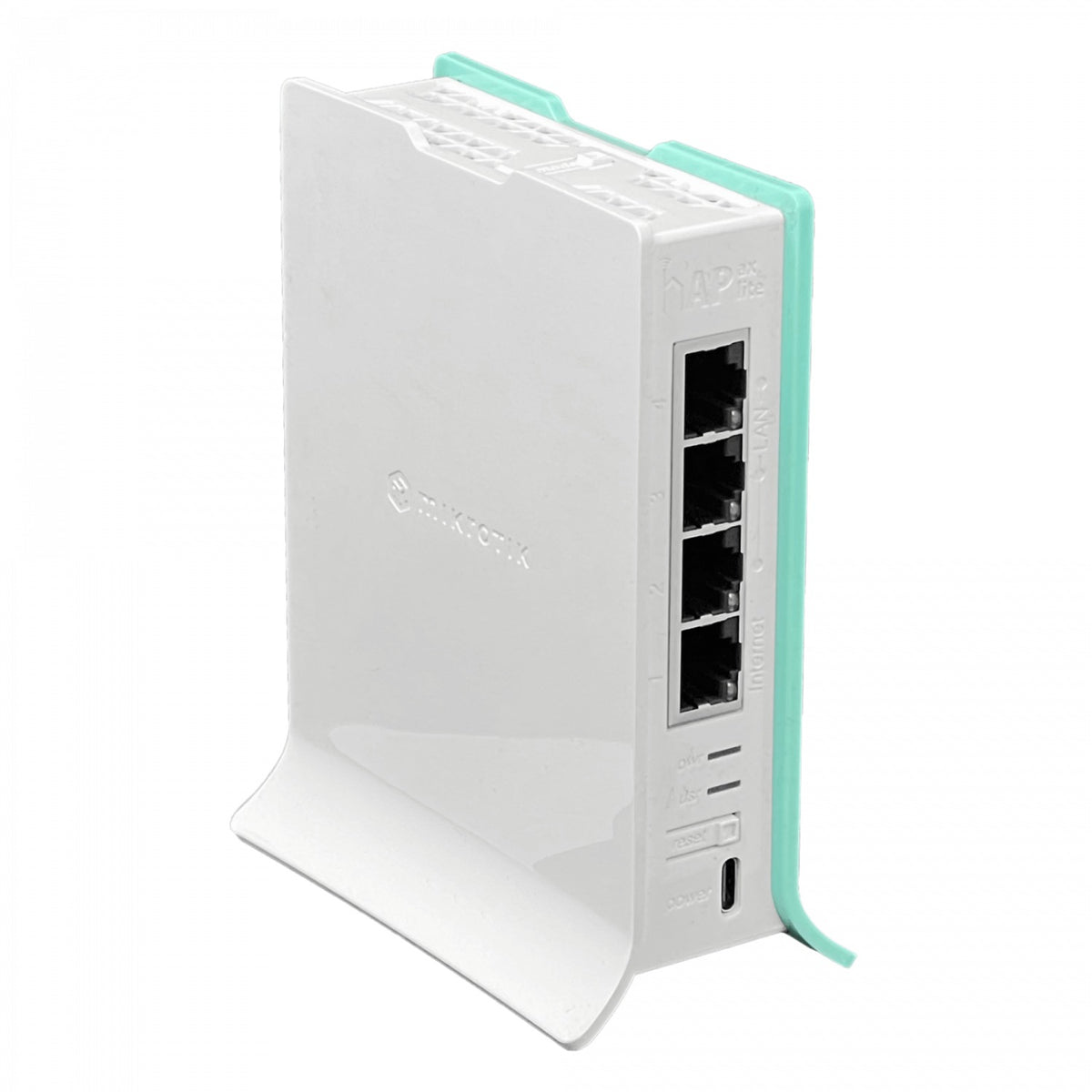 HAP-AX-LITE MIKROTIK Router con 4 puertos Gigabit Ethernet, WiFi 6 de 2,4GHz a 600Mbps, antena de 4,3dBi, licencia nivel 4, incluye fuente 5V/12W USB-C, modelo L41G-2axD