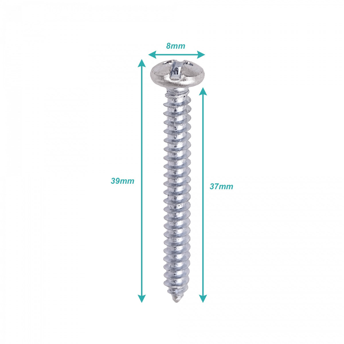 YUR8-12 100-Piezas Tornillo Cabeza Redonda 8 X 1.1/2-pulgadas CINC 617448001