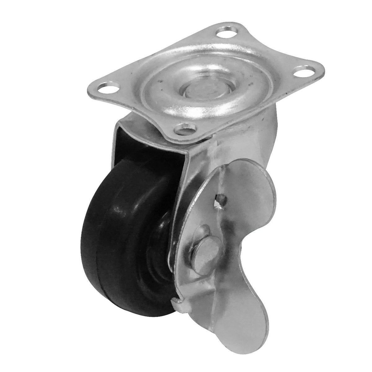 RUEDE-1 Rueda Giratoria de 1,5 pulgadas con Bloqueo Color Negro Capacidad-20Kg 38x46x54mm
