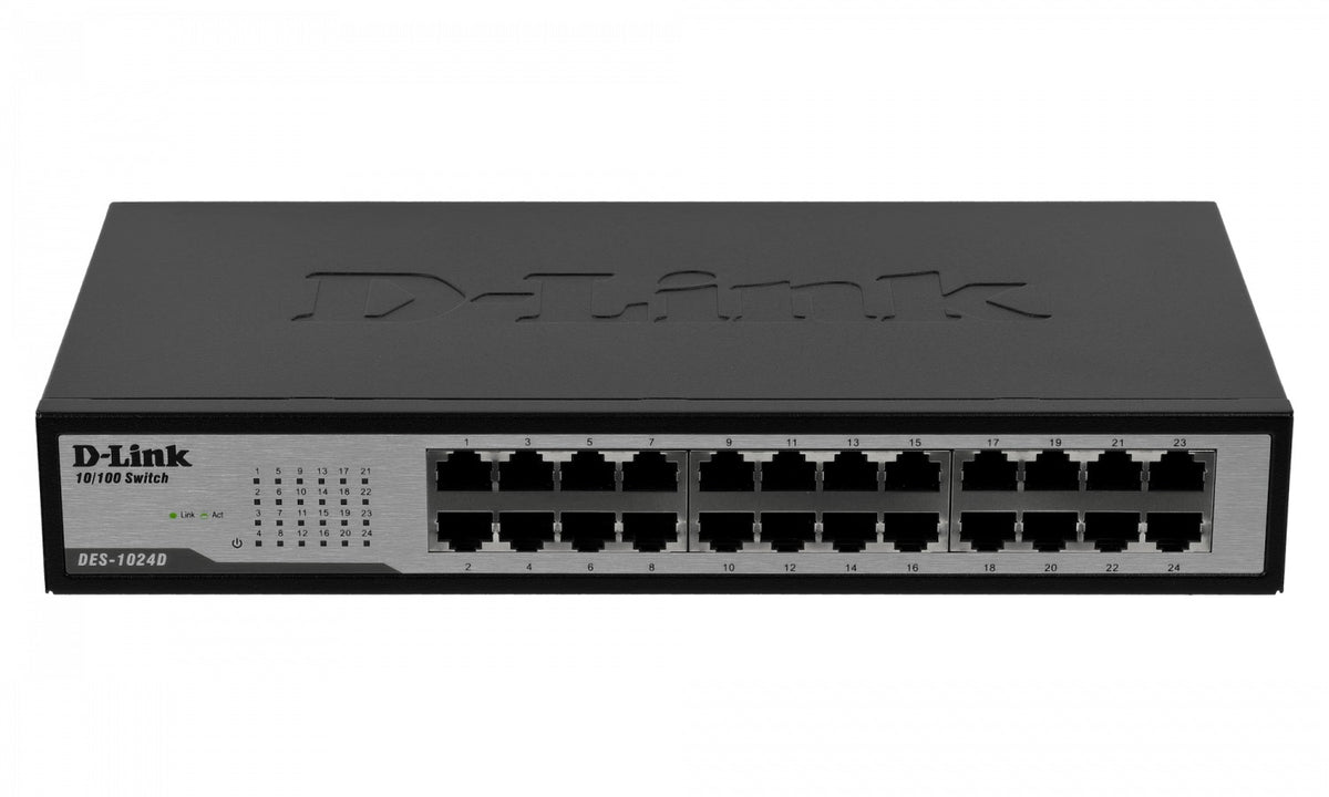 DES-1024D D-LINK Conmutador 24 puertos 100 Mbps No Administrable Montaje Rack Alimentación 220V Directa
