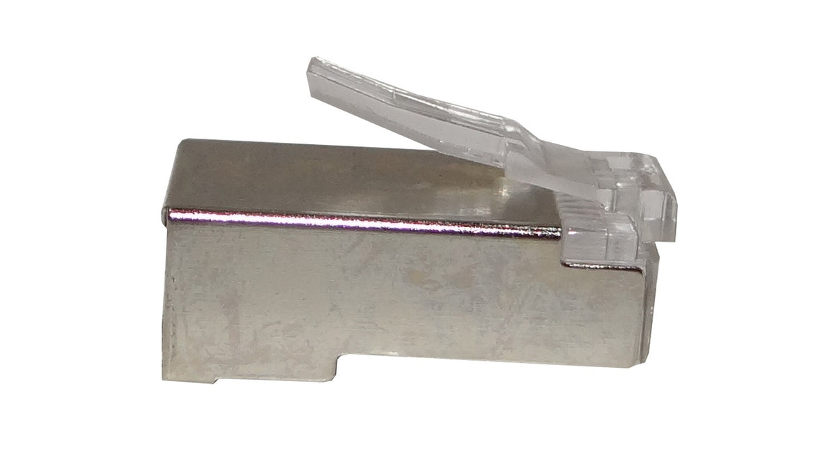 RJS-BC Pack de 100 Conectores RJ45 Cat5e Metalizados Crimpables para Cable FTP/STP