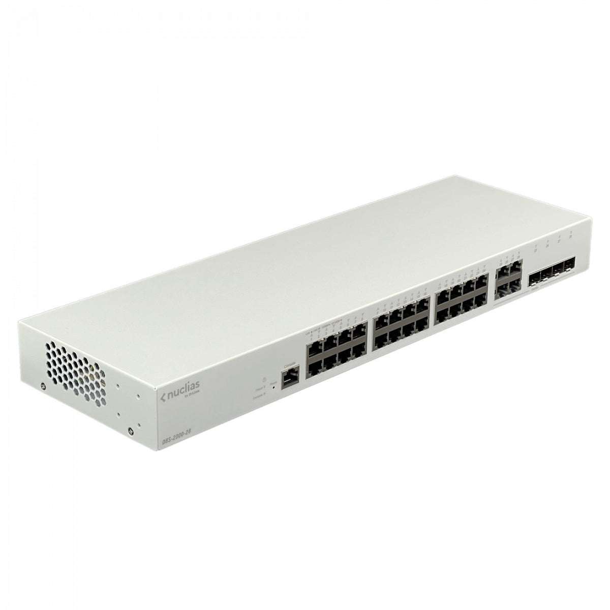 DBS-2000-28. Conmutador D-LINK 24 puertos Gigabit 4 puertos Gigabit 4-SFP Consola Administración Capa 2 Montaje en bastidor RS232-RJ45
