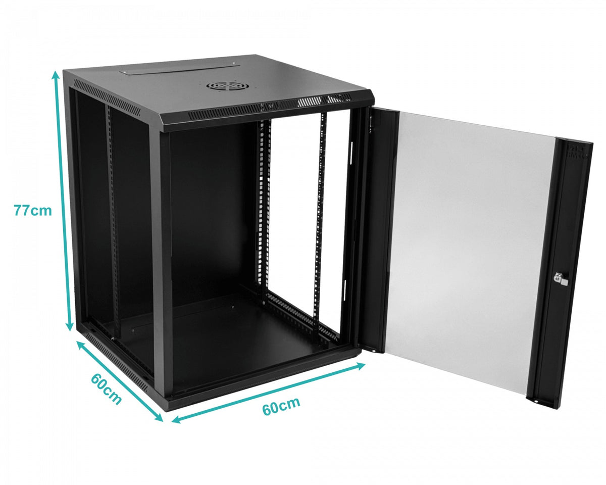 RK15-6L LINKMADE 15U 60CM-FONDO NEGRO INC-2U RACK PARED