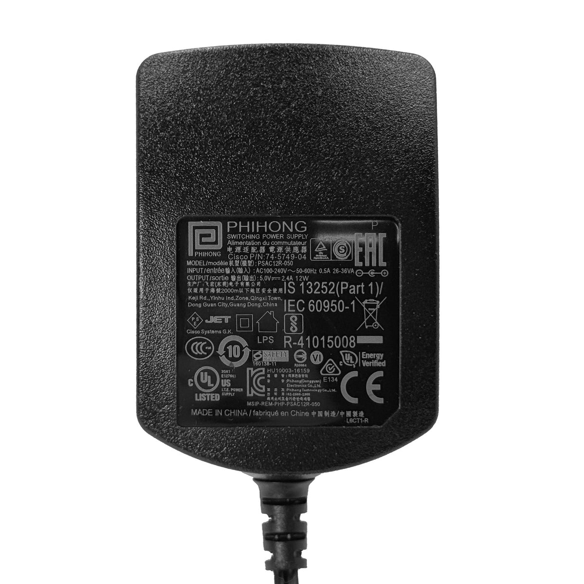 PA100 CISCO Adaptador de Corriente 5V 2A/2,4A 100-240V para SPA922/942 Linksys Conector 5,5x2,1mm