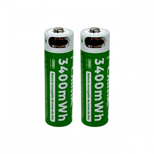 AA-WH. ULINK AA Batería 2-Celdas 3400Wh Recargable Conexión USB-C Voltaje 1,5V Tecnología Li-ion Composición Litio Incluye Conductor