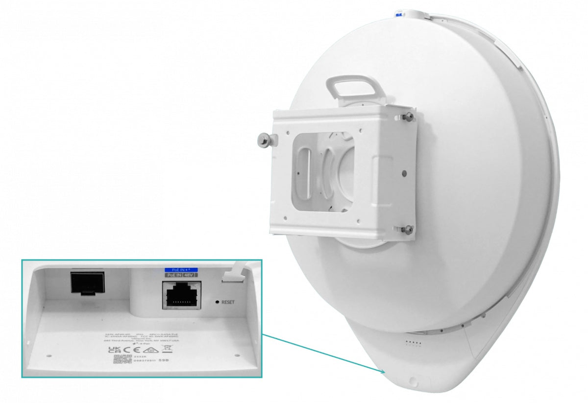 AF60-XG. Enlace inalámbrico 60GHz/57-66, 6Gbps, alcance 4km, puertos 1-10G, 1-SFP+10G, radio 5GHz-866Mbps, incluye fuente 48V y GPS, modelo AF60-XG-EU, marca UBIQUITI