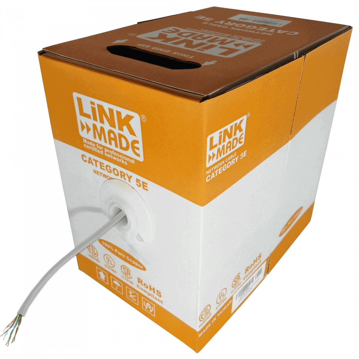 CBL-UG3. LINKMADE BOBINA DE CABLE UTP GRIS CAT5E DE COBRE 300 METROS UNIFILAR