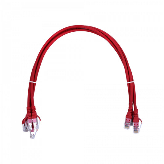 C6AR-05-4 LINKMADE 4 unidades 0,5 metros Cat6a U/FTP Rojo LSZH Cable Latiguillo Inyectado Múltiple 4x50cm