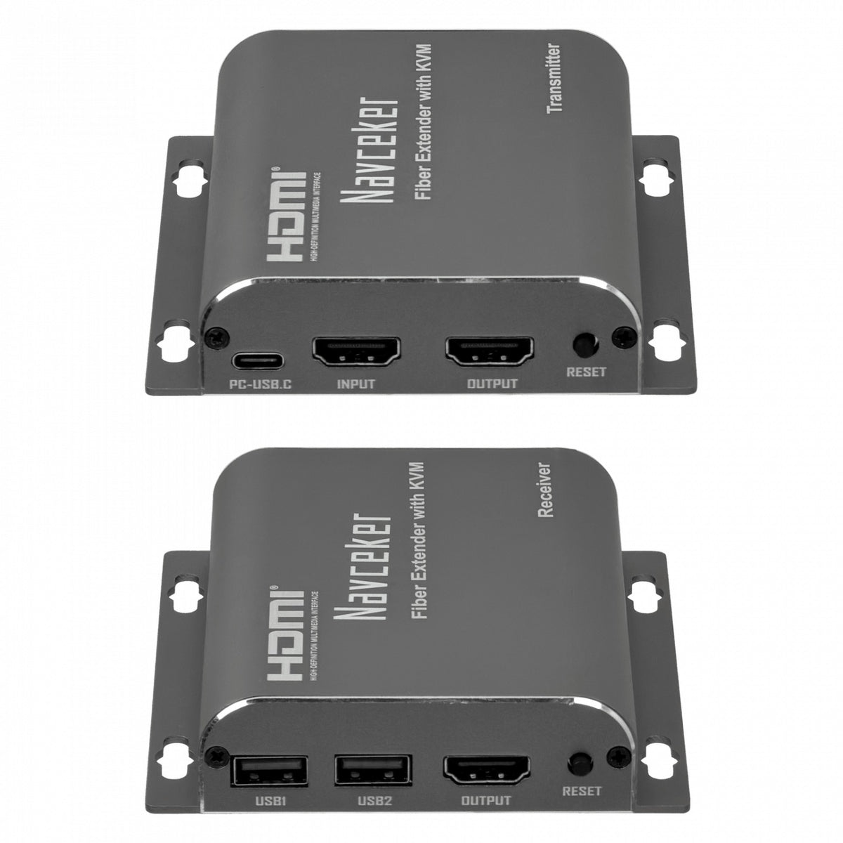 HDMI-FIBRA 20km Extensor de Fibra Óptica para HDMI 1080p FullHD con 1 Entrada y 2 Salidas HDMI Incluye Fuente de 5Vdc