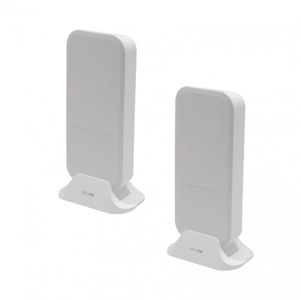 WIRELESS-WIRE MIKROTIK Kit de puente inalámbrico 60GHz 802.11ad con 2 unidades, alcance de 1 a 1000 metros, RouterOS Nivel 3, haz de 60º, incluye fuente 24V