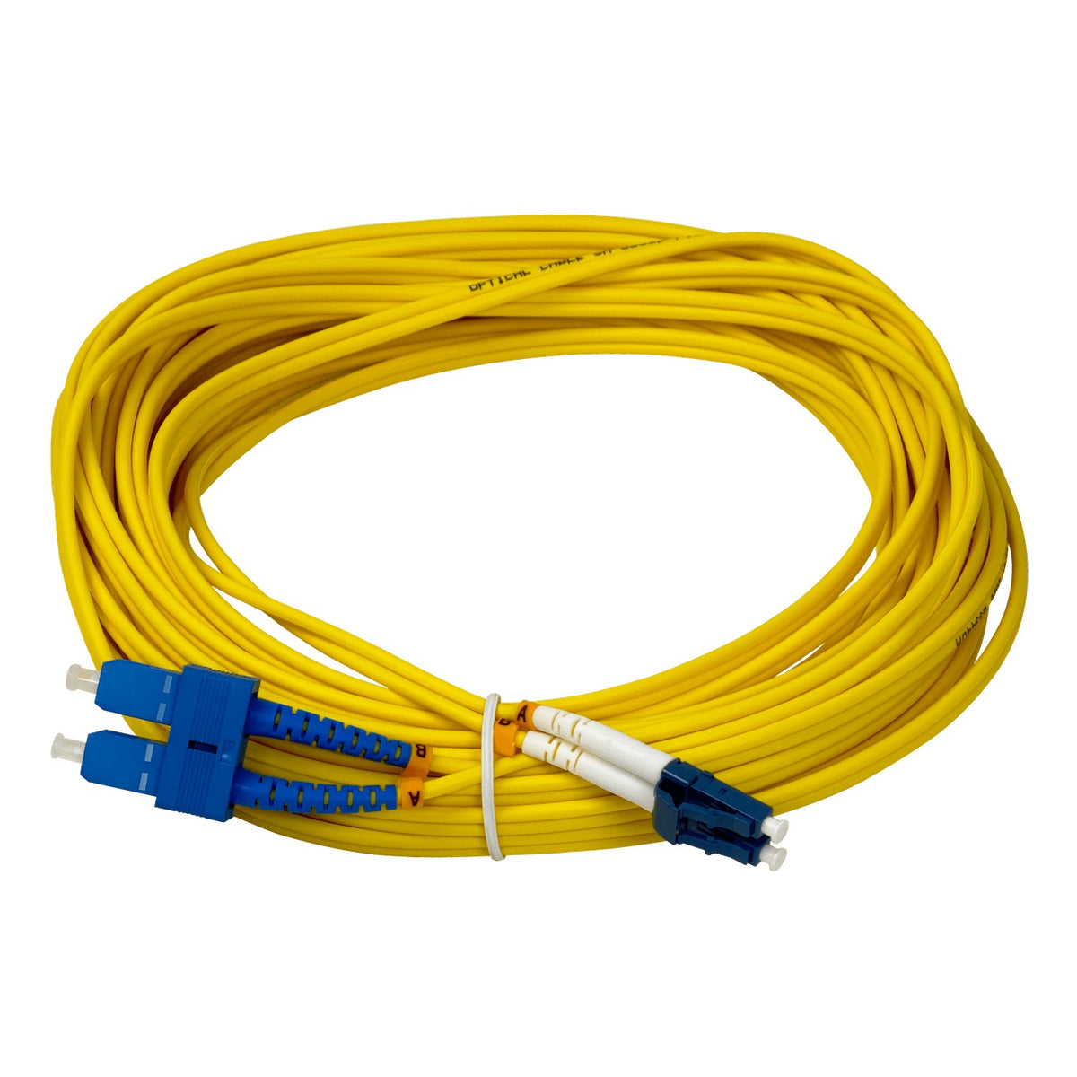 JFSLC10 Cable jumper de fibra óptica monomodo SM dúplex LC-SC/UPC de 10 metros, núcleo 9/125um, diámetro 3mm