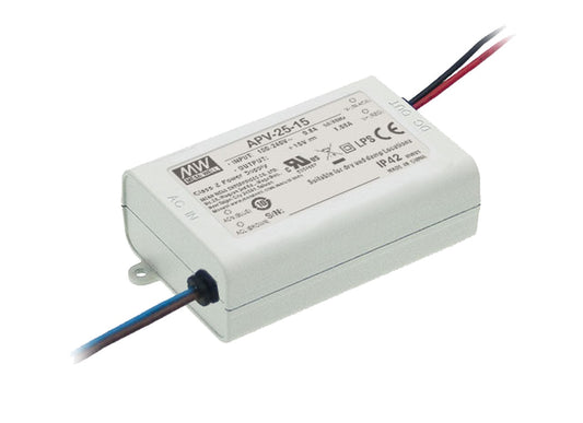 Driver LED plástico voltaje 25W APV-25 - 15V