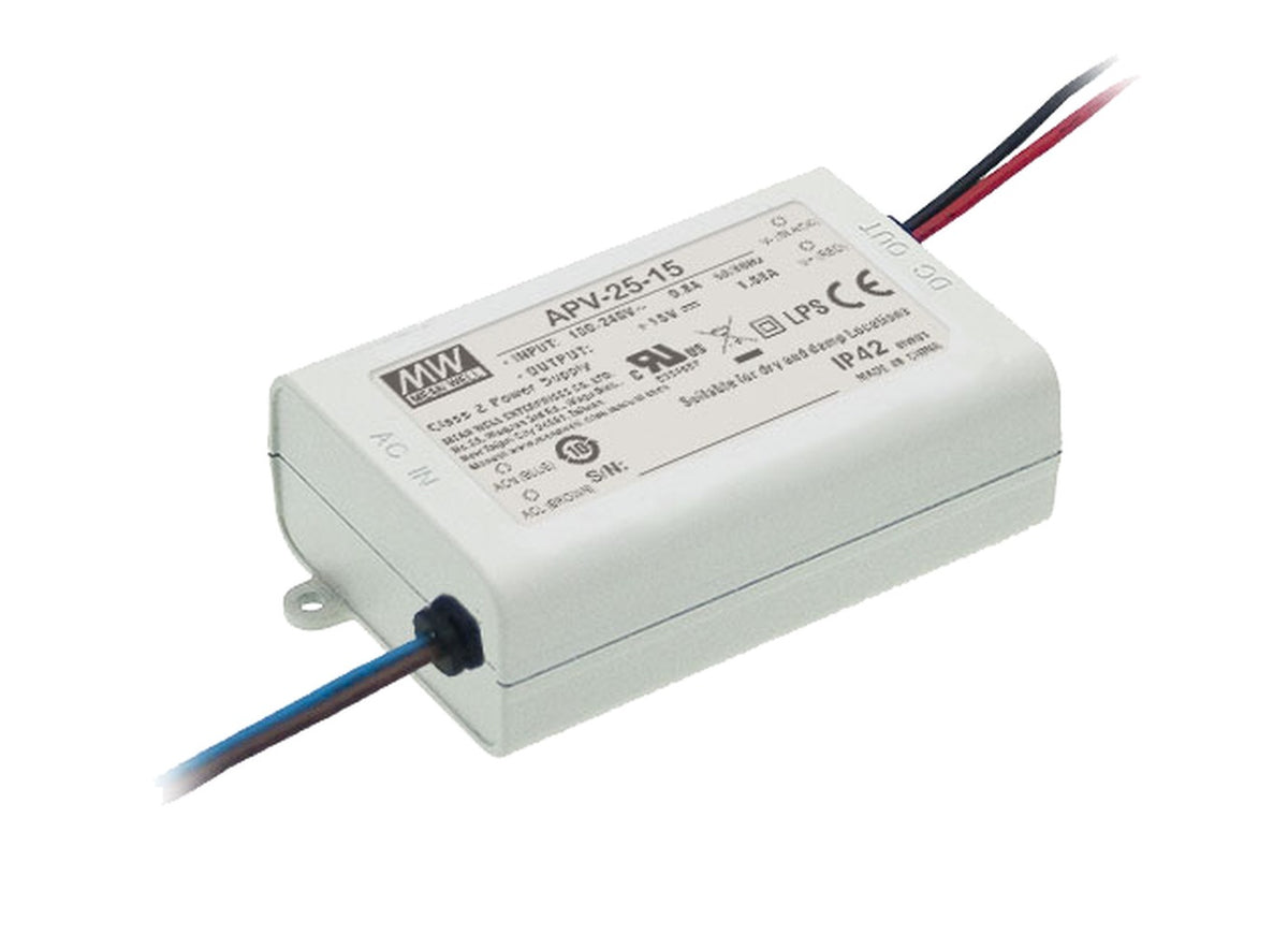 Driver LED plástico voltaje 25W APV-25 - 24V