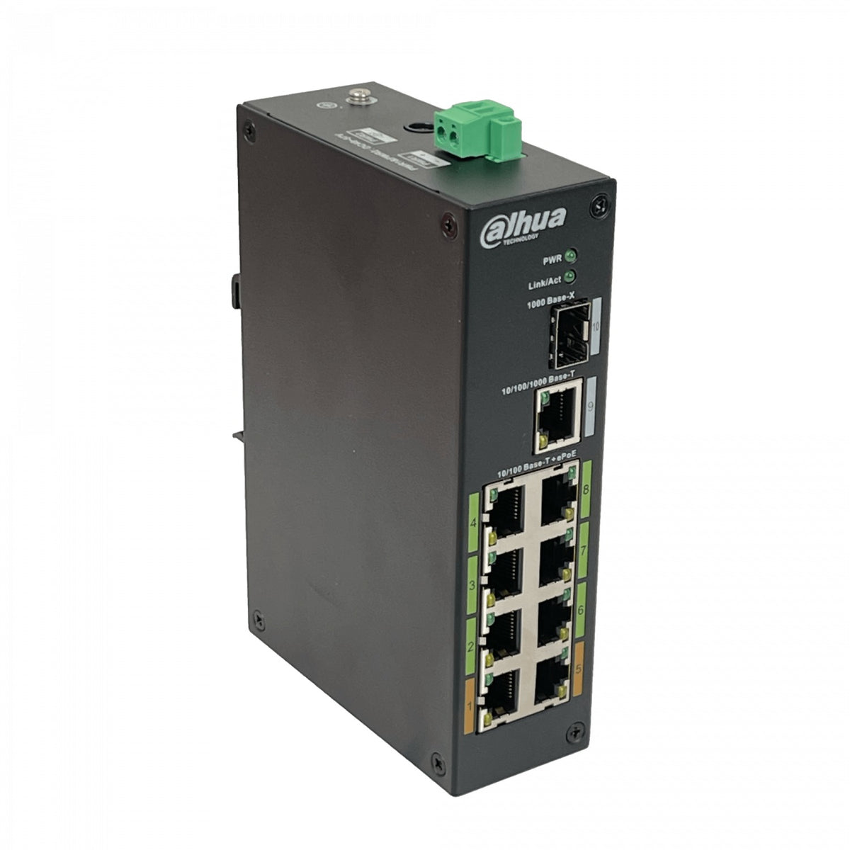 LR2110-8ET DAHUA Conmutador 8 Puertos 100Mbps PoE++ af/at/bt 1 Puerto 1000Mbps 1 Puerto SFP 120W Totales Riel DIN Incluye Fuente 54V
