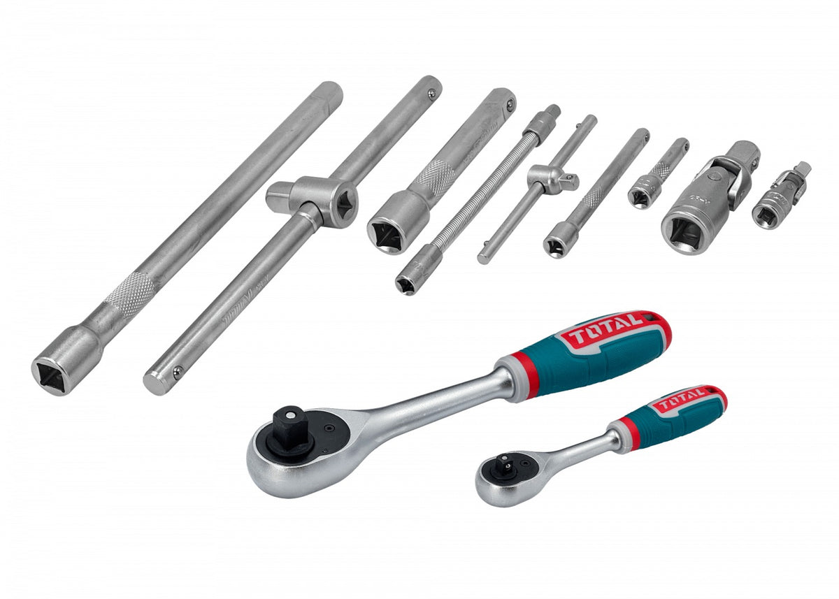 SET-DADO44 TOTAL Juego de 44 dados de 4 a 32mm con 2 trinquetes de 1/4" y 1/2" de 45 dientes ref. THT421441