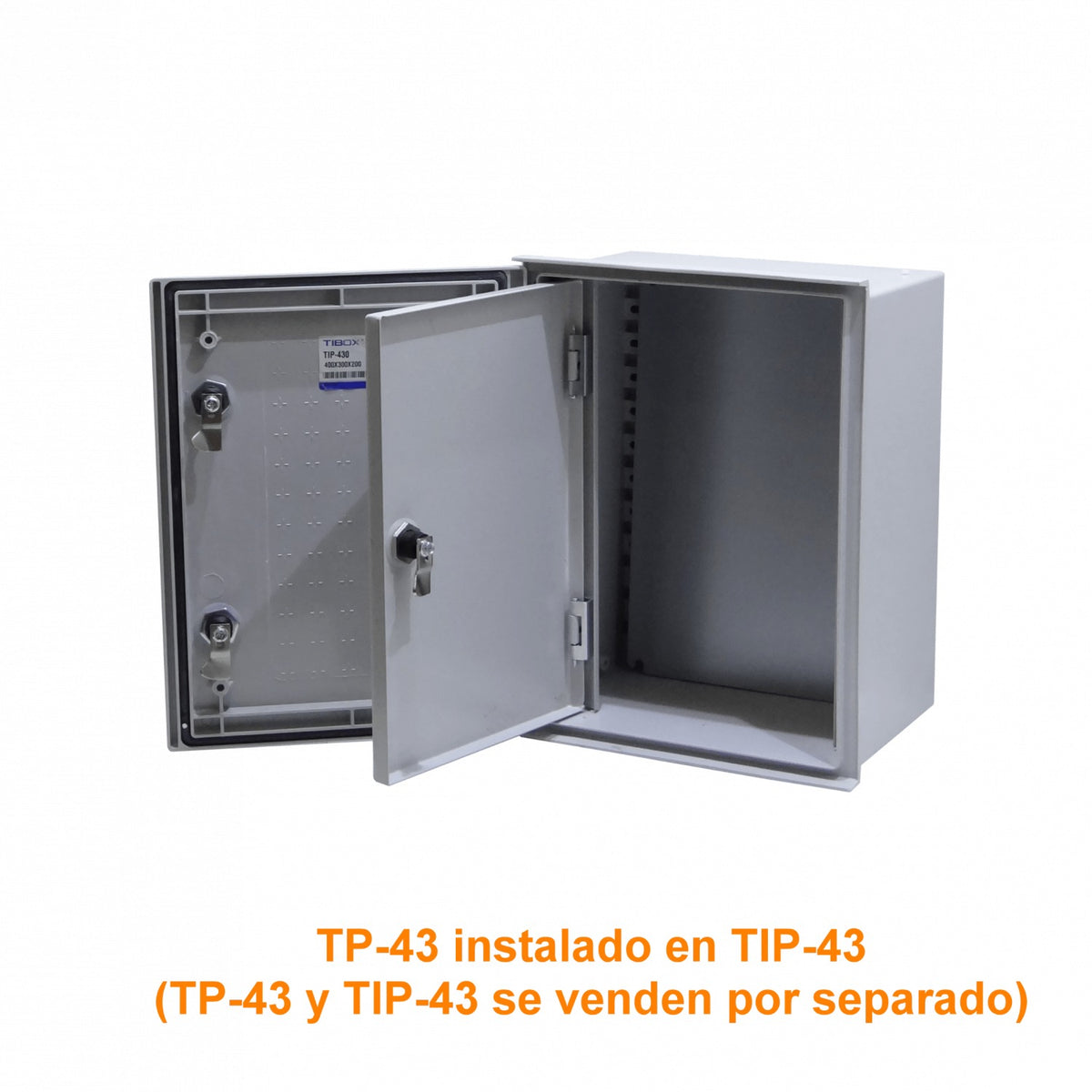 TP-43 TIBOX 365x245mm Contrapuerta Metalic p/Tablero Gabinete 400x300 TIP-43