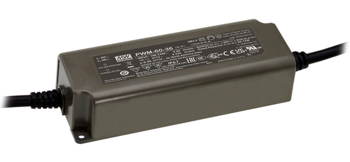 Driver LED plástico voltaje flicker PFC opción DALI DALI-2 60W PWM-60 - 12V - DA - DALI
