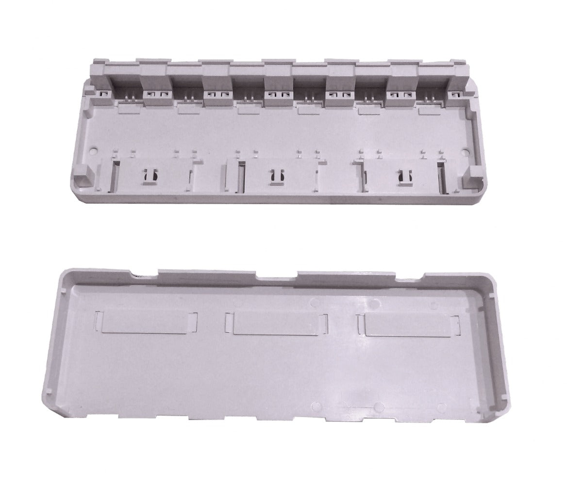 RST-6 Soporte de superficie vacío para 6 conectores Keystone, color blanco, incluye tapa con doble contacto.
