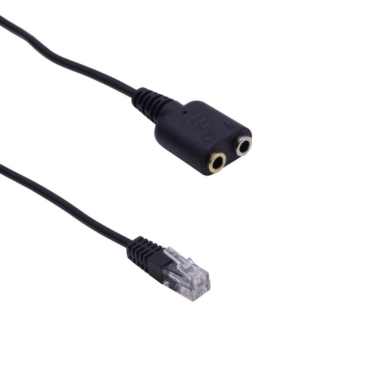 3.5HH-RJ9M. Cable conversor LINKMADE conector RJ9-M a doble jack 3,5mm-H para micrófono/audífono longitud 25cm