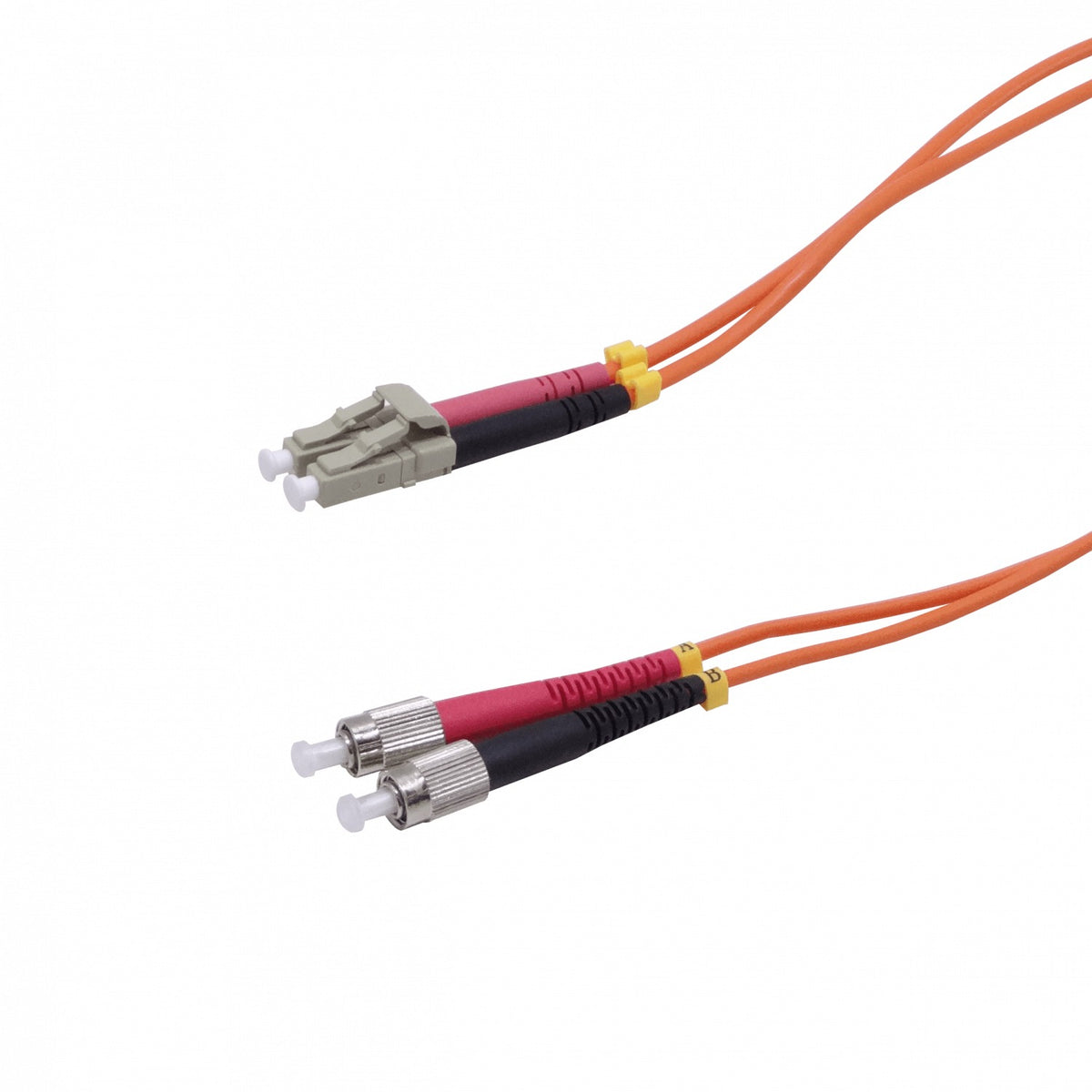 JFMLF15 Jumper de fibra óptica dúplex multimodo OM1 de 15 metros, conectores LC a FC, núcleo/revestimiento 62.5/125 µm, cubierta LSZH
