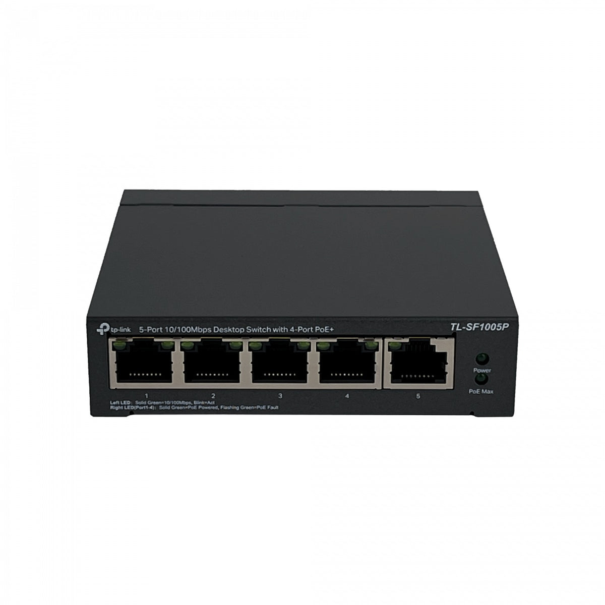 TL-SF1005P TP-LINK Conmutador 5 puertos 10/100 (4 con PoE 48V estándar af) 53W totales, fuente incluida 48V, no gestionable, formato sobremesa