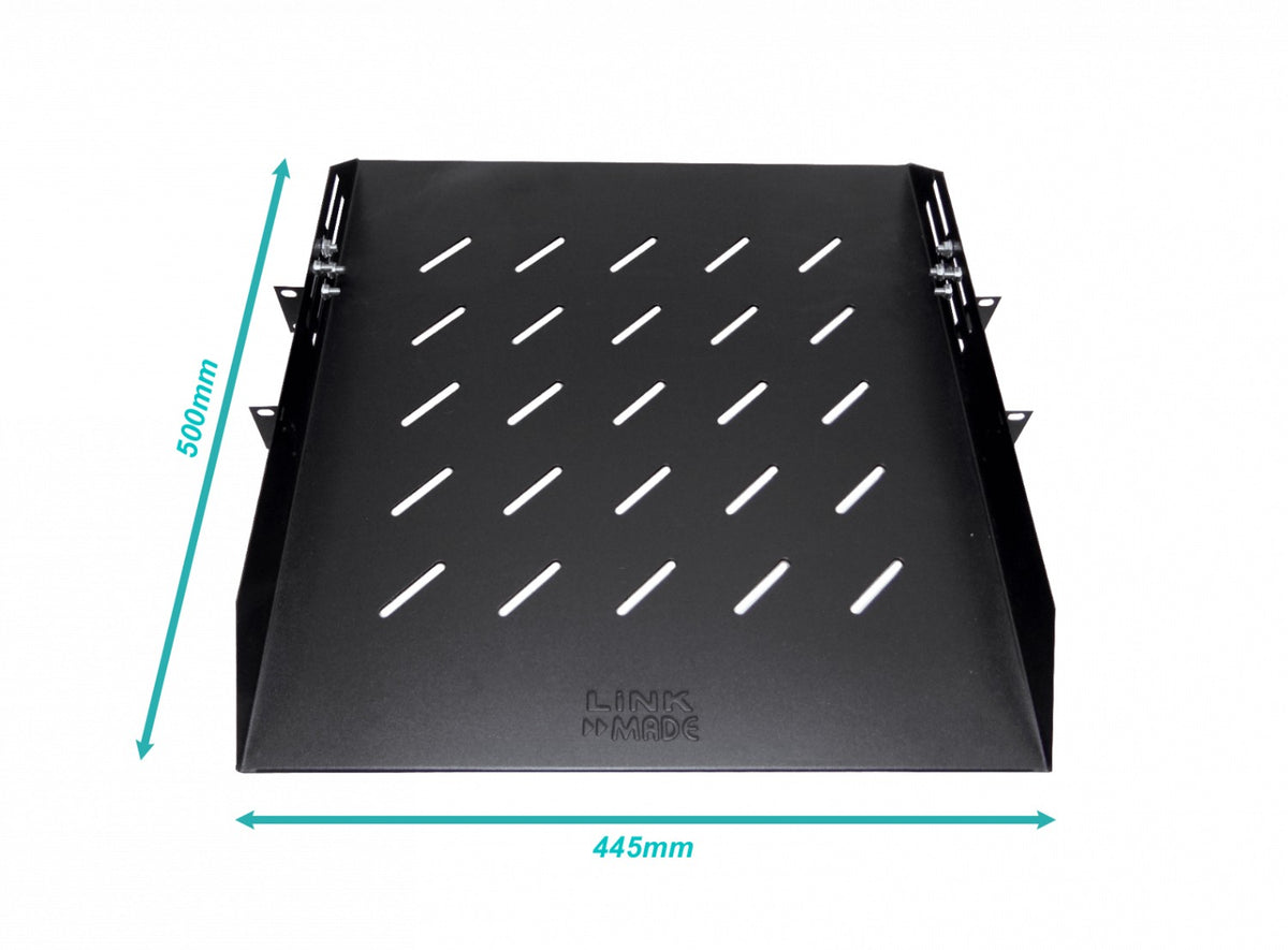 RB1-CA5VL LINKMADE Bandeja Central Ventilada Ajustable de 1U con 50cm de Profundidad Negra