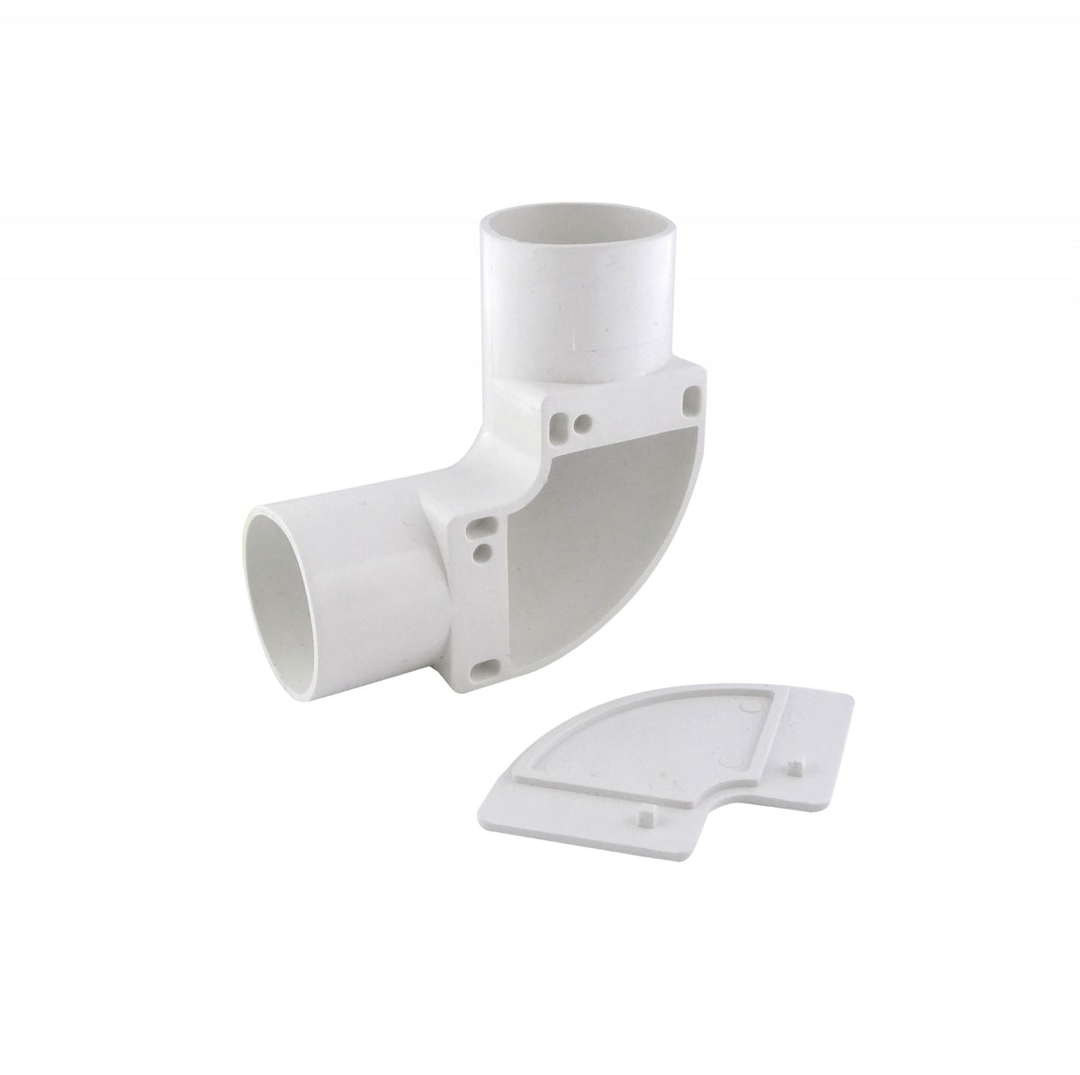 PVC25-CT Codo con tapa LINKCHIP de 25 mm para conducto de PVC blanco