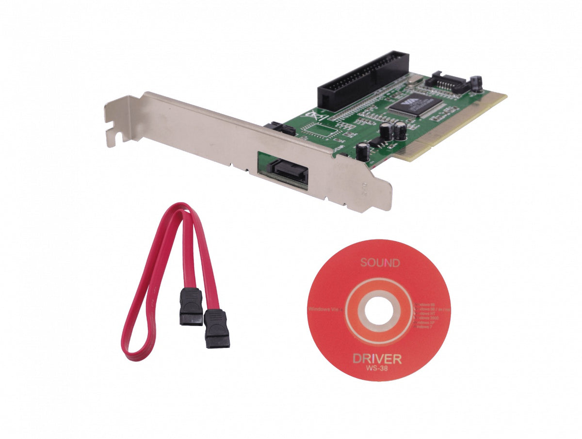 PCISATAIDE Tarjeta PCI-2.2 3-SATA1.0-150mbps 1-IDE-ATA133 RAID0-1 VT6421A Legado