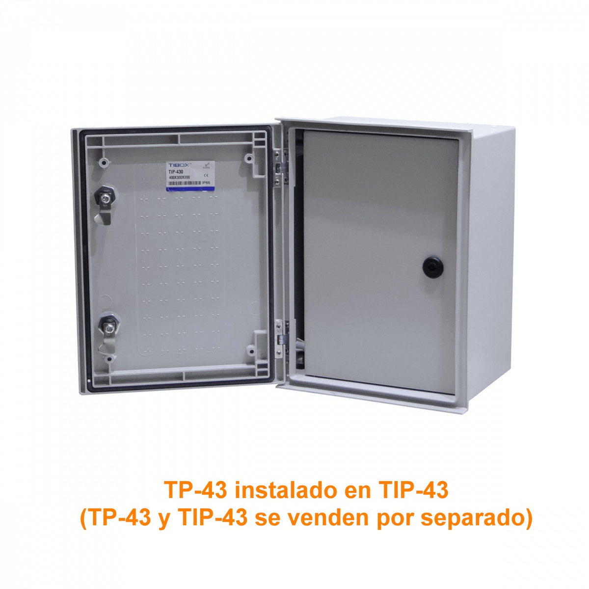 TP-43 TIBOX 365x245mm Contrapuerta Metalic p/Tablero Gabinete 400x300 TIP-43