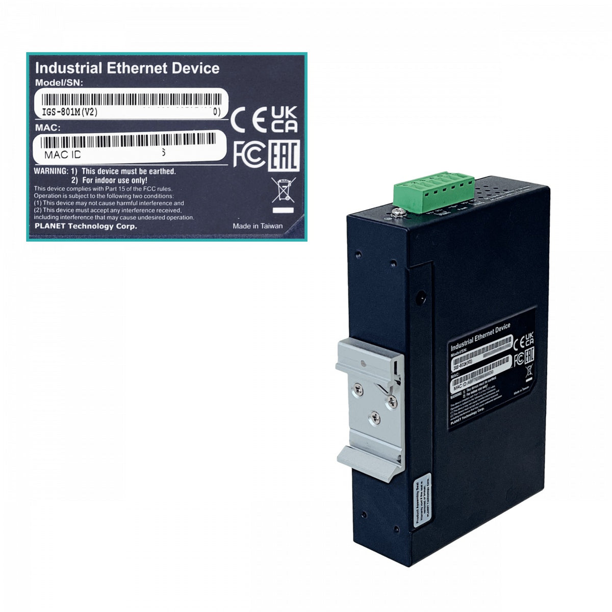 IGS-801M-LIQ USADO Switch Industrial Gigabit Administrable PLANET 8 Puertos 10/100/1000 Montaje Riel-DIN Alimentación 12-48VDC