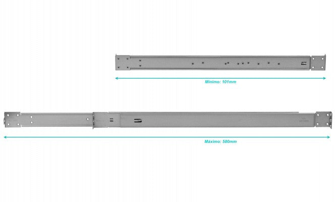 RIEL23-40 MIKROTIK 1U Profundidad-580-101mm Guía para Bastidor Soporta-13kg vista 4