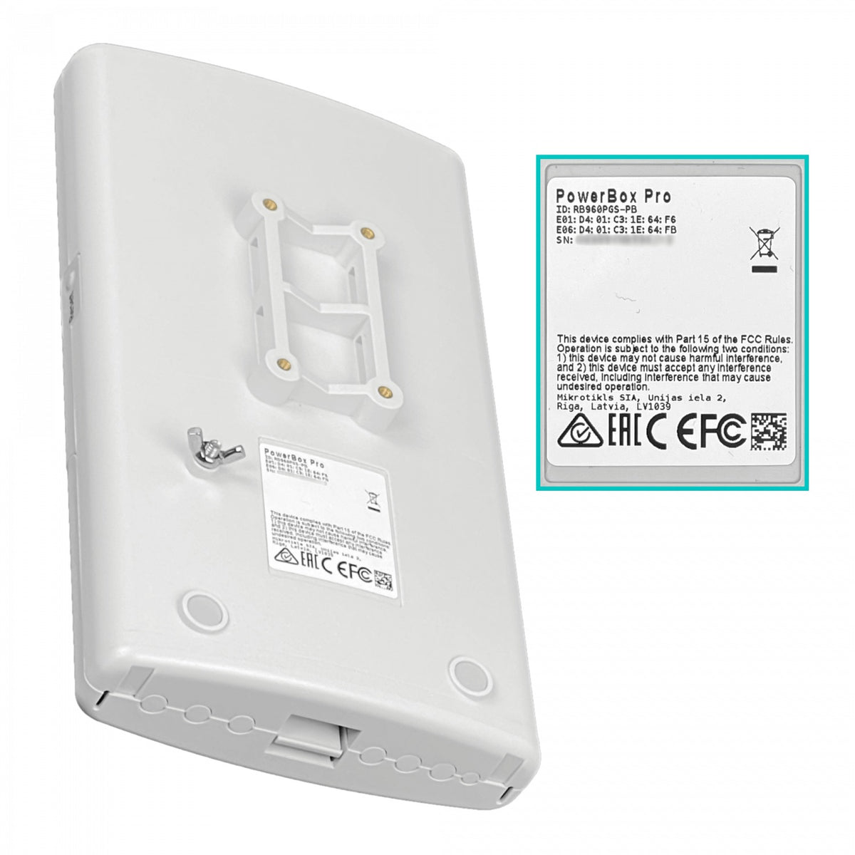 POWERBOX-PRO MIKROTIK Router de Exterior 800MHz 5-1000(4-Puertos-PoE) 1-Puerto-SFP L4 12-57V RB960PGS