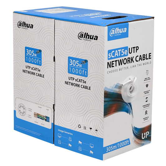 CBD-UW3 DAHUA 305 metros Cat5e Blanco PVC interior Cable UTP Monofilar Cobre AWG24 PFM920I