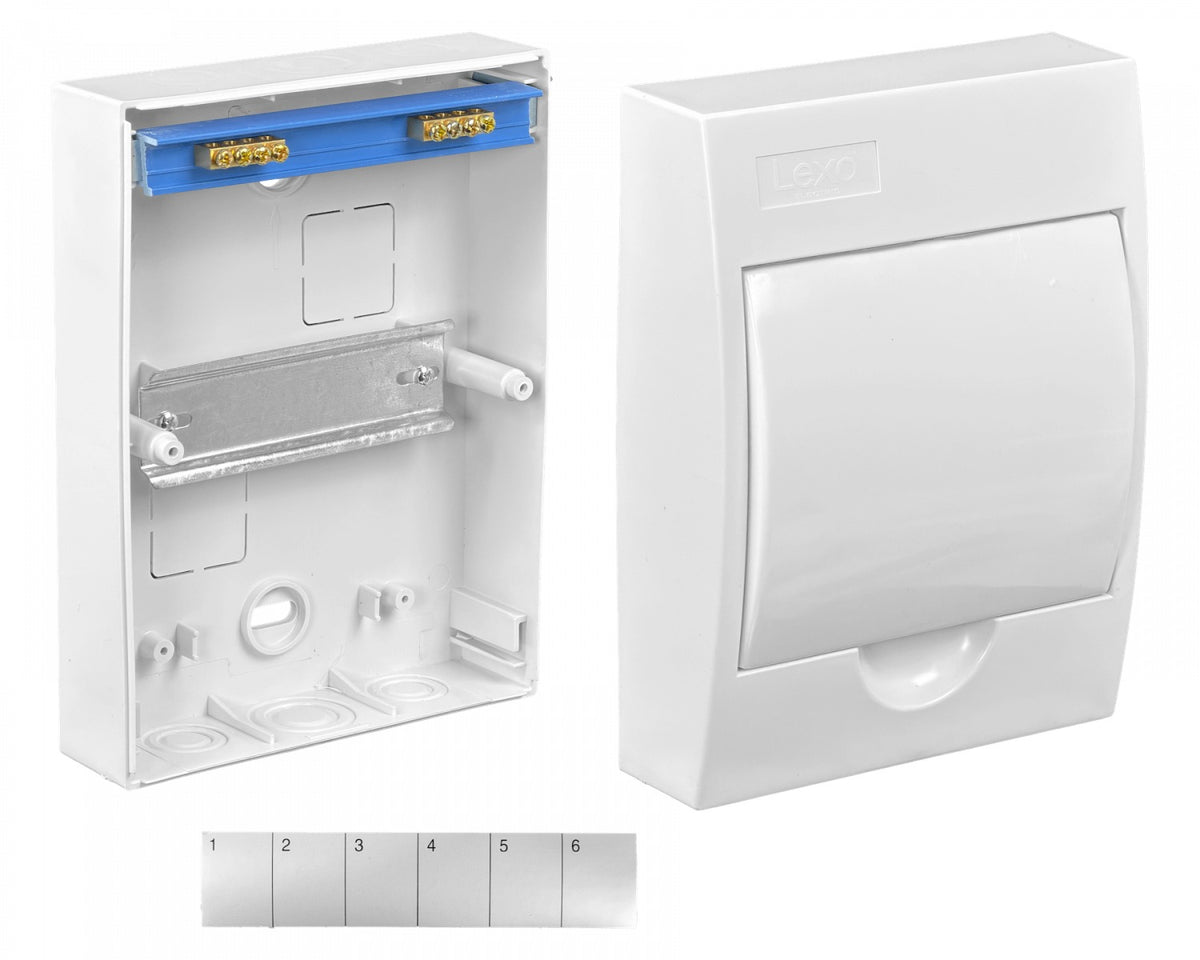 CADIN-06 LEXO Caja de Superficie LSZH 6 Módulos Carril DIN IP41 IK08 5399106