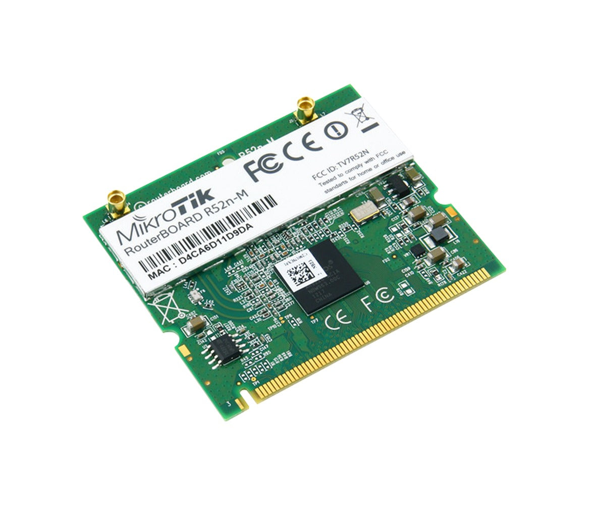 R52NM MIKROTIK 2-MMCX 23DBM 2,4GHZ/5GHZ A/B/G/N300 200MW AR9220 TARJETA MINIPCI