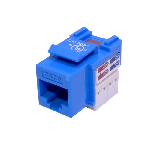 KP6AL LINKMADE Conector Hembra RJ45 Keystone Cat6 U/UTP Auto-Engarzable Azul