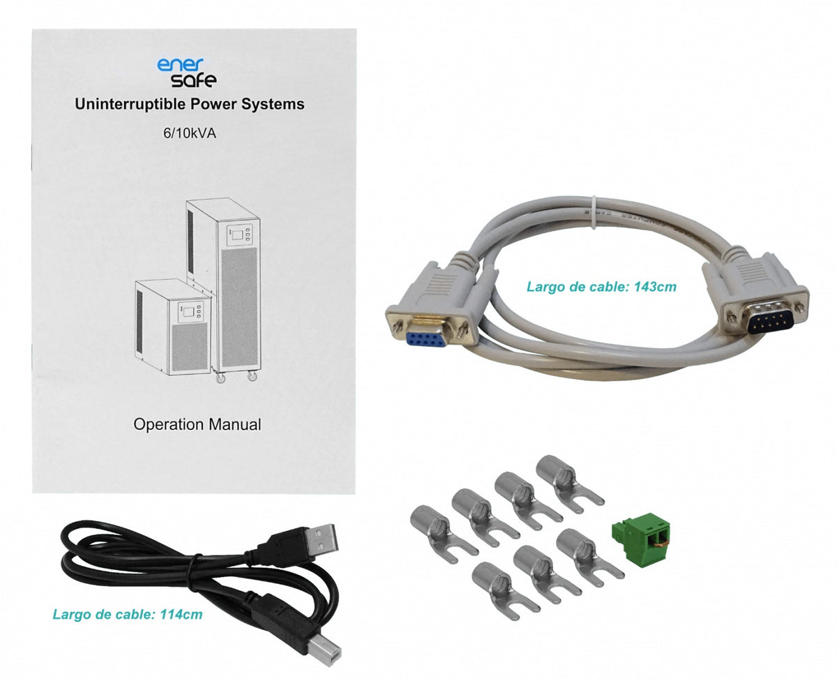 ESOLT-E6KVA ENERSAFE 832WH 6KVA 6000W 0ms 16x9AH Ampliable-192VDC UPS Torre En Línea